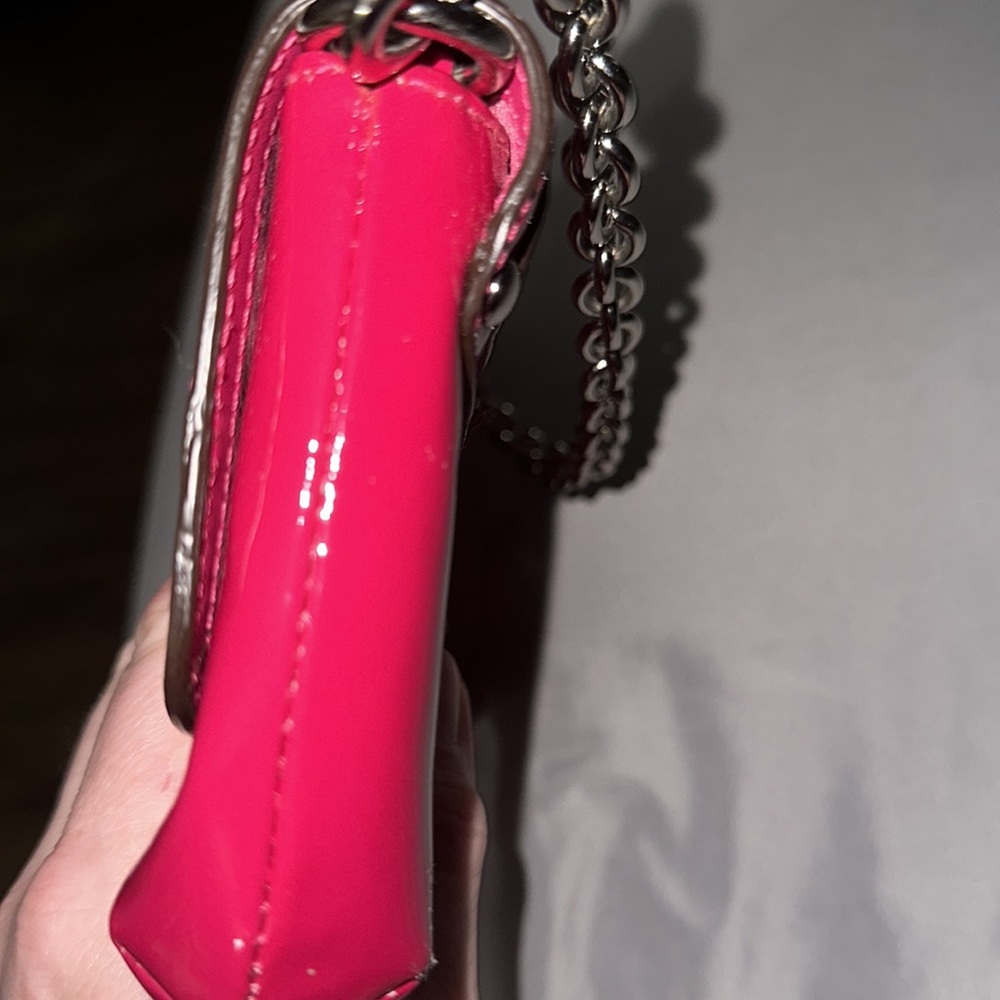 NWOT coach magenta patented leather with silver accents so cute new love ❤️ - Picture 5 of 8